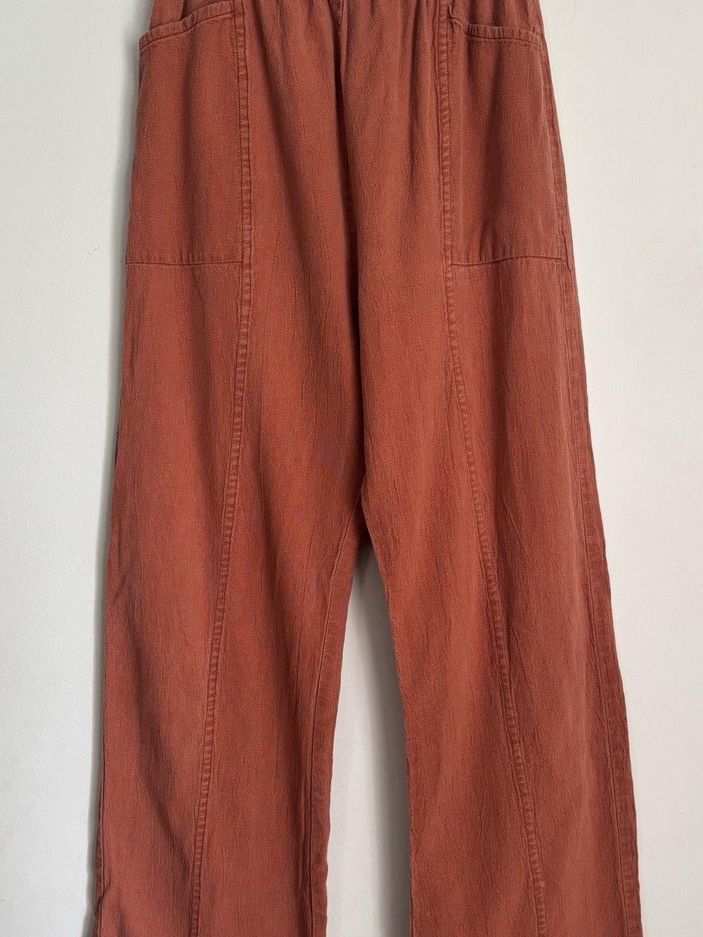 Hackwith Design House HDH Basics Easy Wide Leg Pants Terracotta Rust Size Medium